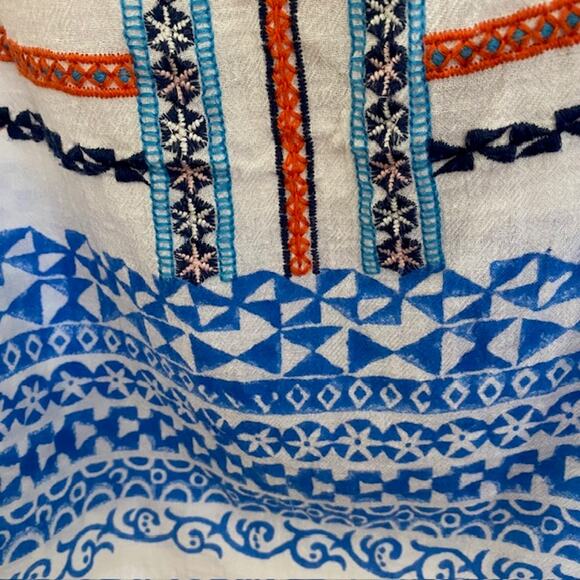 Roller Rabbit Athena Gaetan Dress White Embroidered Puff Sleeve Women's Small - Picture 8 of 12